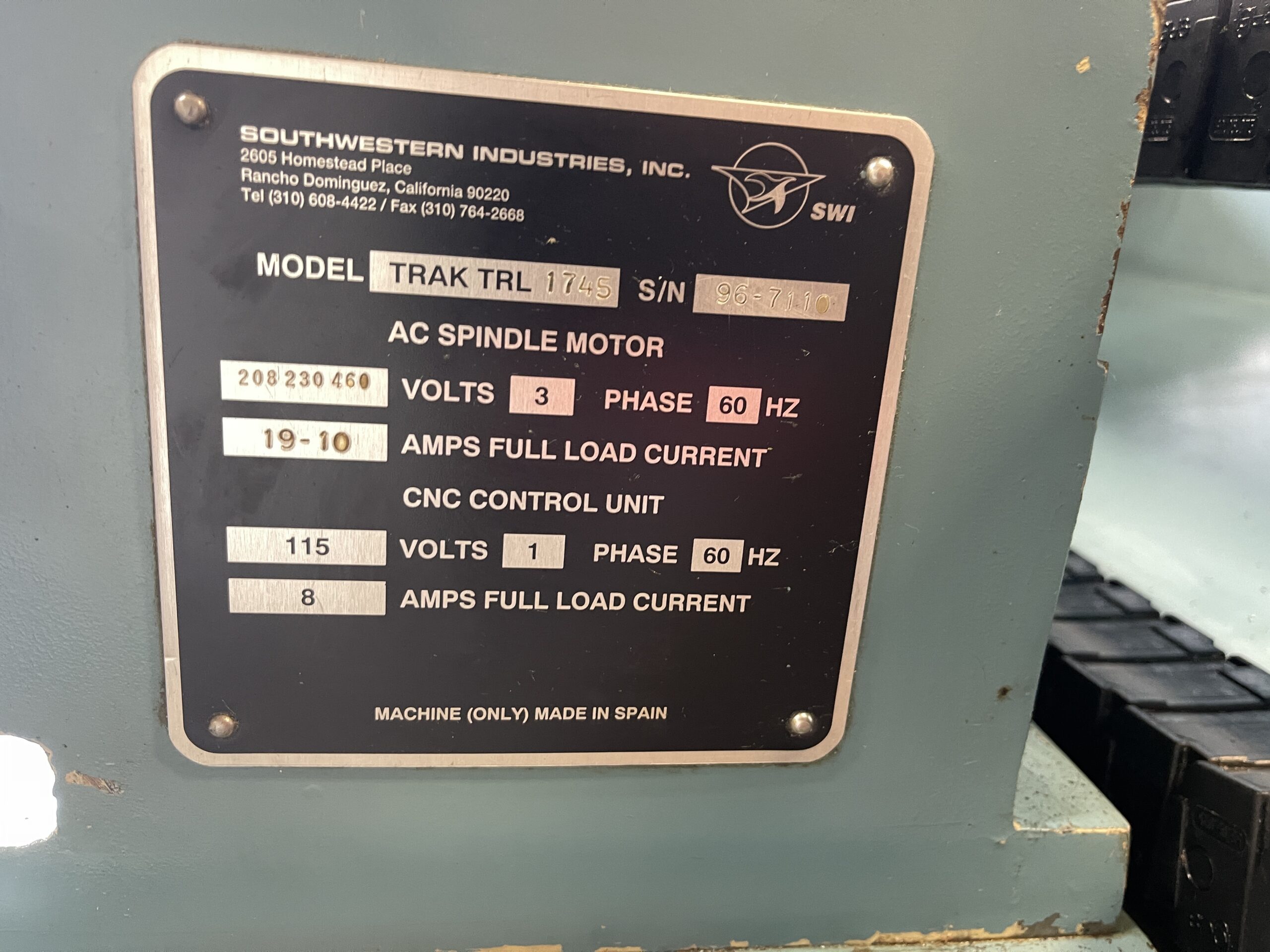 SOUTHWESTERN INDUSTRIES TRAK TRL 1745P LATHE - Image 4